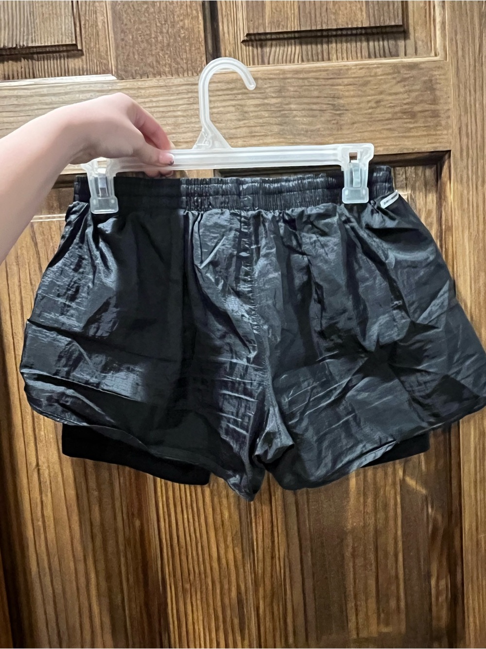 Black Women's Lightweight Elastic-Waist Shorts with Spandex